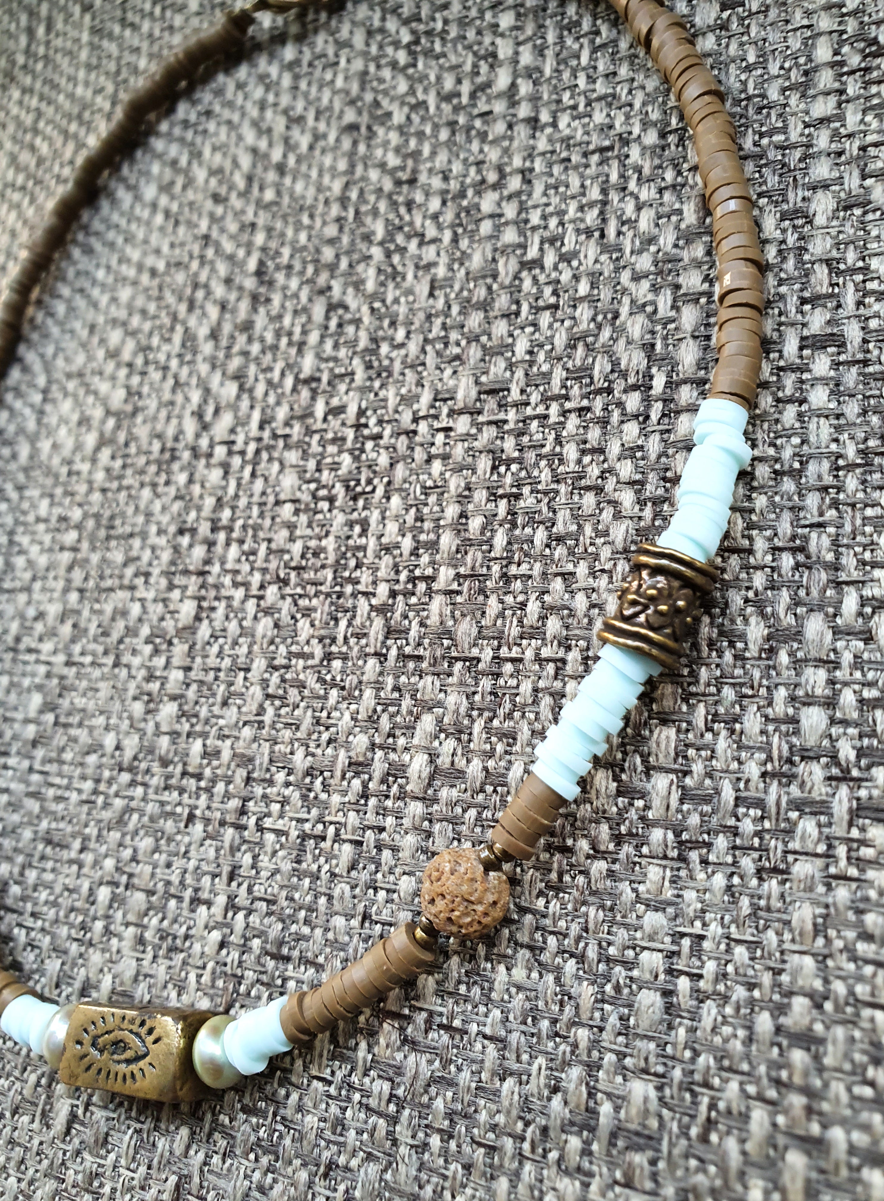 the Brown Desert necklace in side view